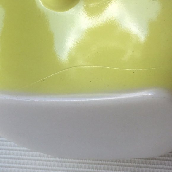 Hazel Atlas Bowl Dish Dessert Milk Glass Orchard Apple Shape Yellow Vintage Set - Picture 11 of 12